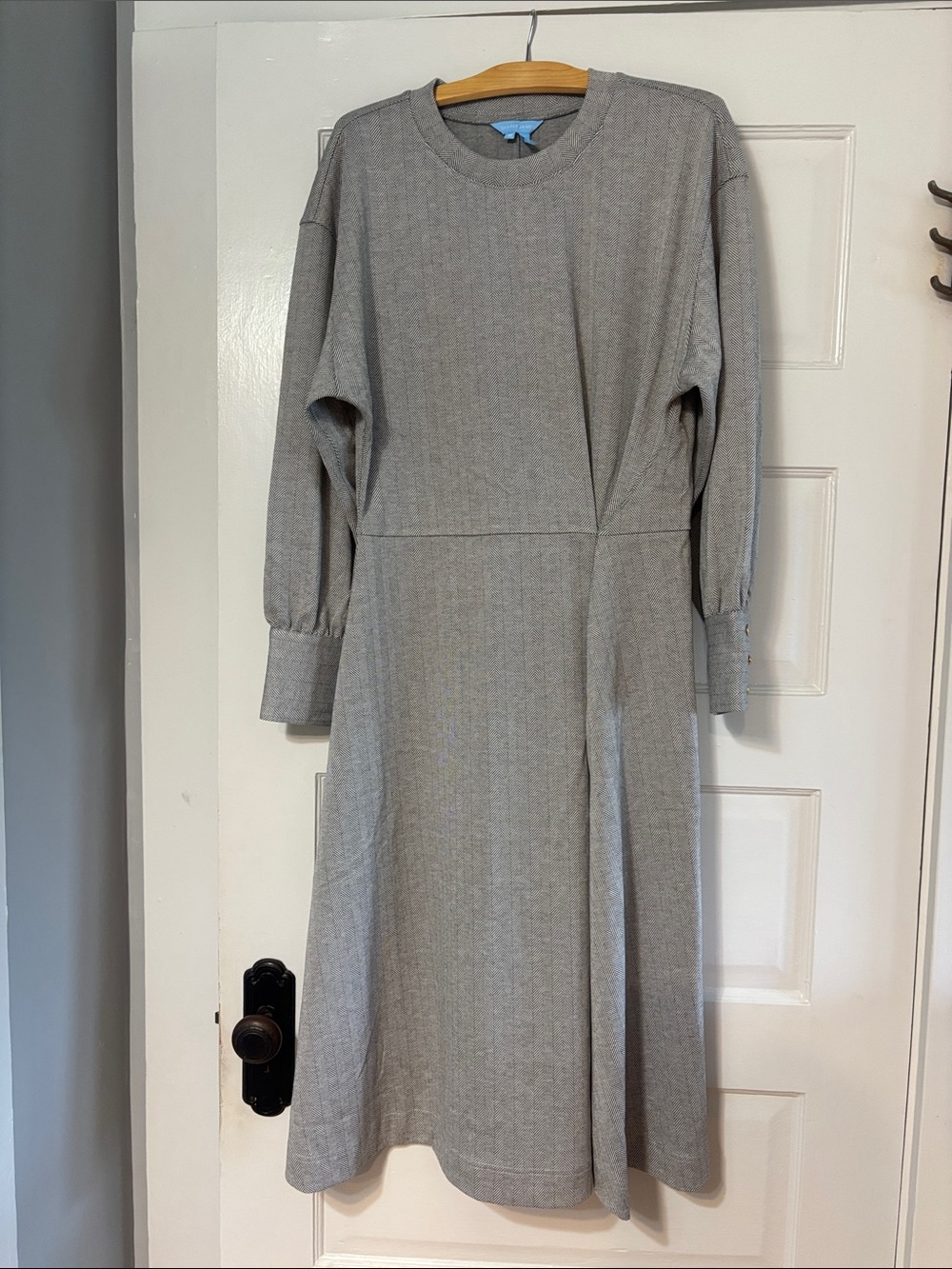 Draper James Gray Long-Sleeve Midi Dress